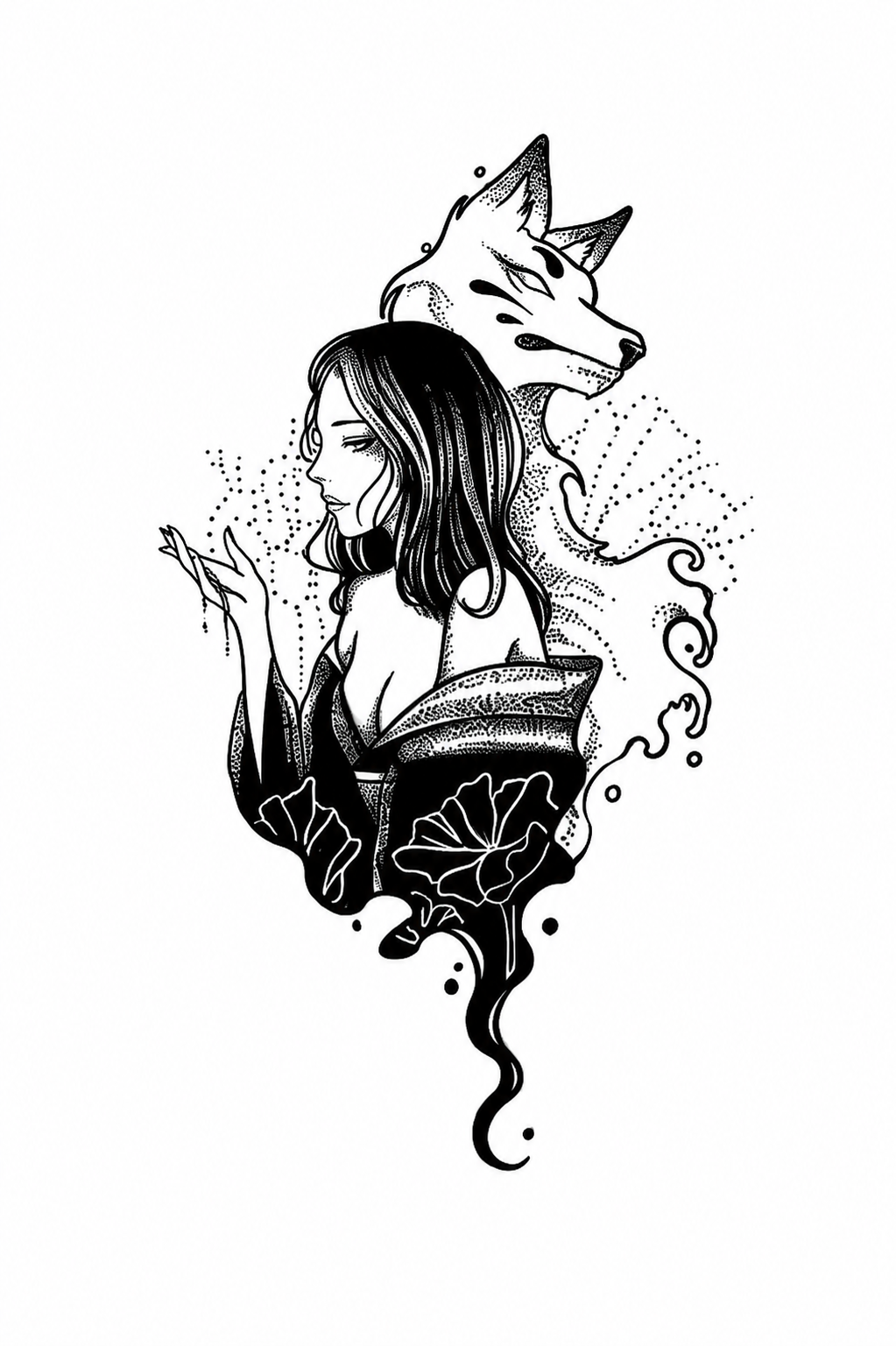 Woman & Ornamental Dragon