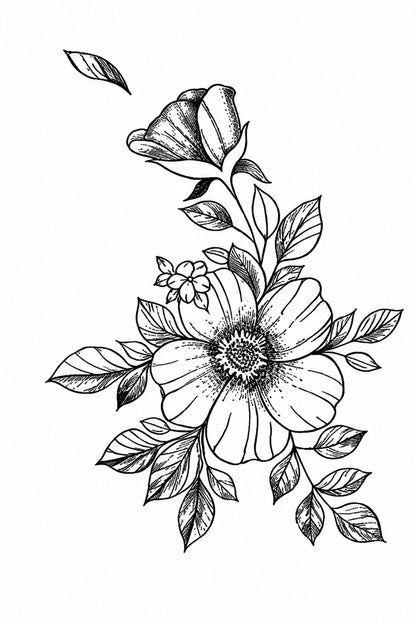 Sunflower & Botanical Leaves