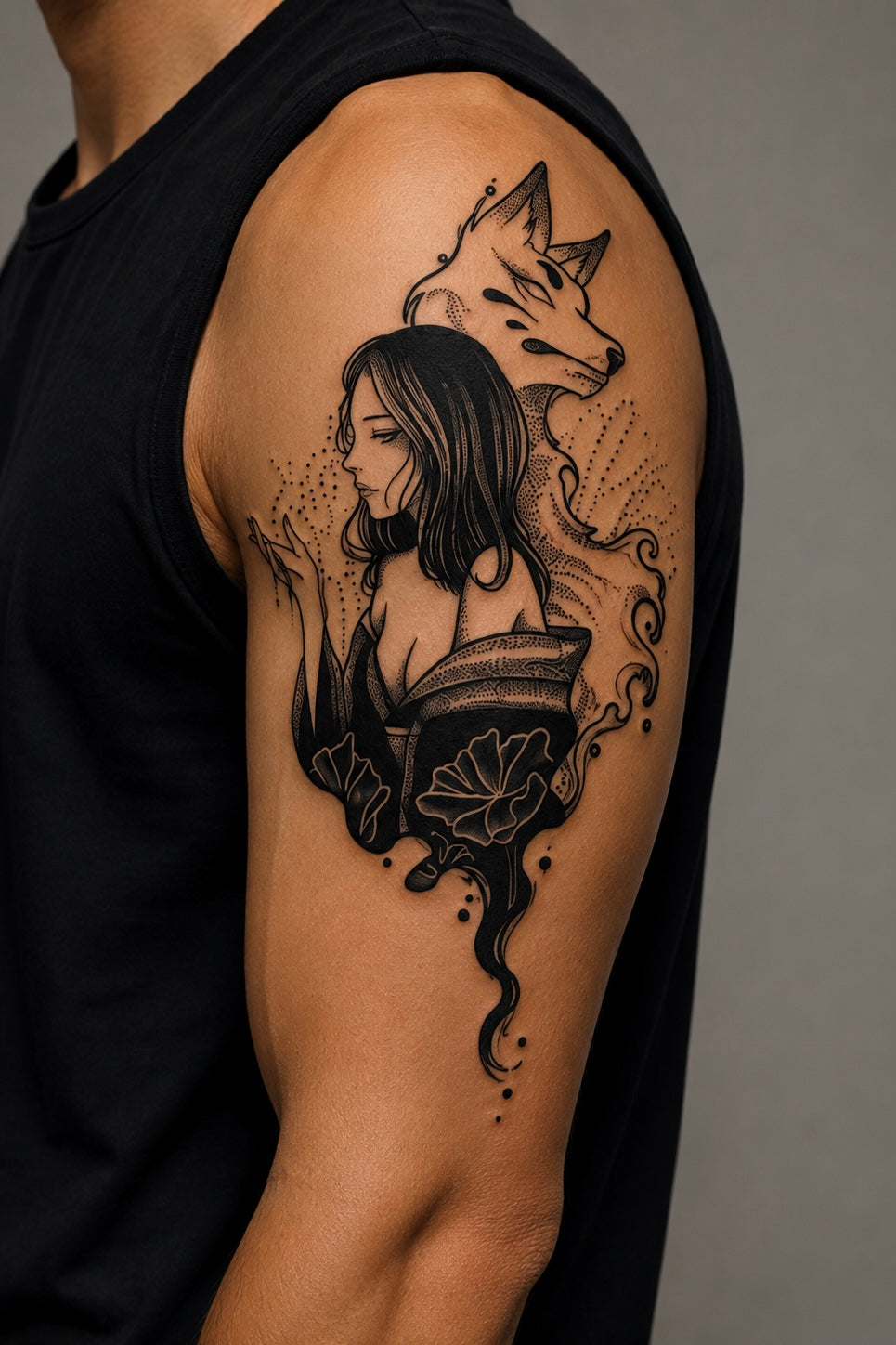 Woman & Ornamental Dragon