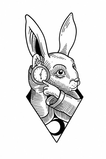 Rabbit & Floral Ornament