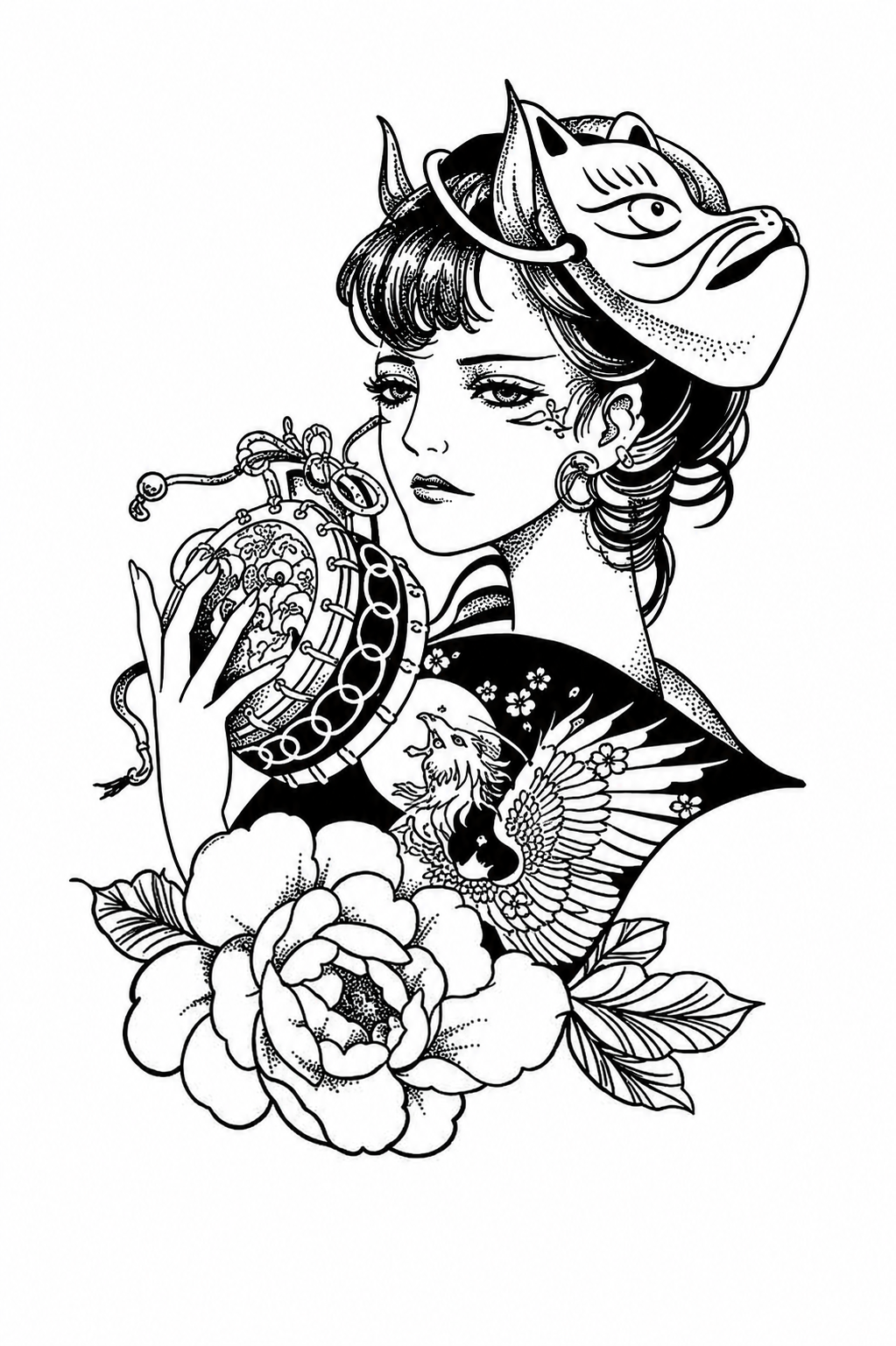 Woman & Floral Ornament