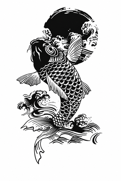 Japanese Dragon & Waves