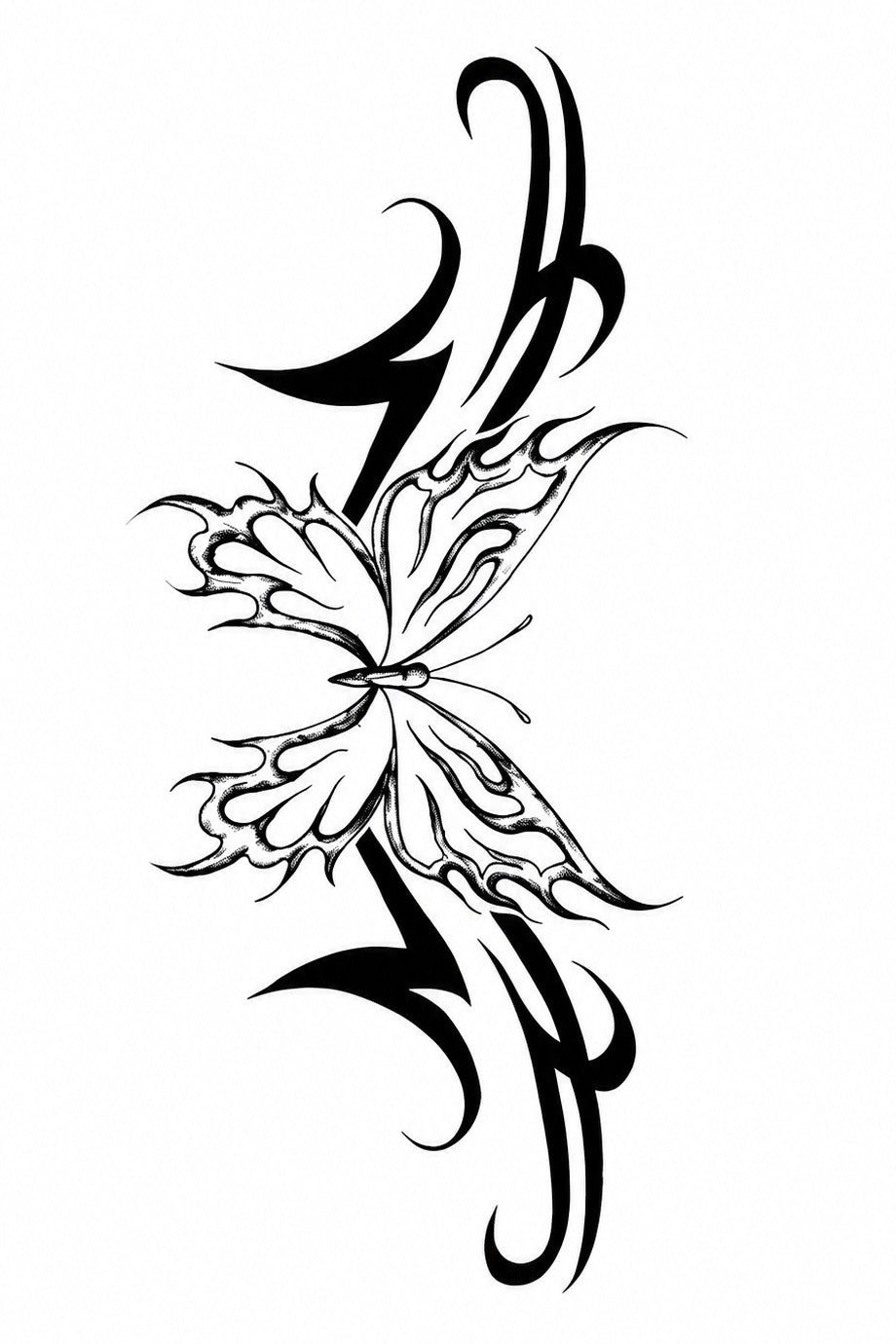 Tribal Dragon & Flames