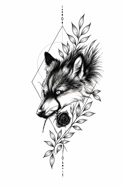 Deer & Botanical Leaves